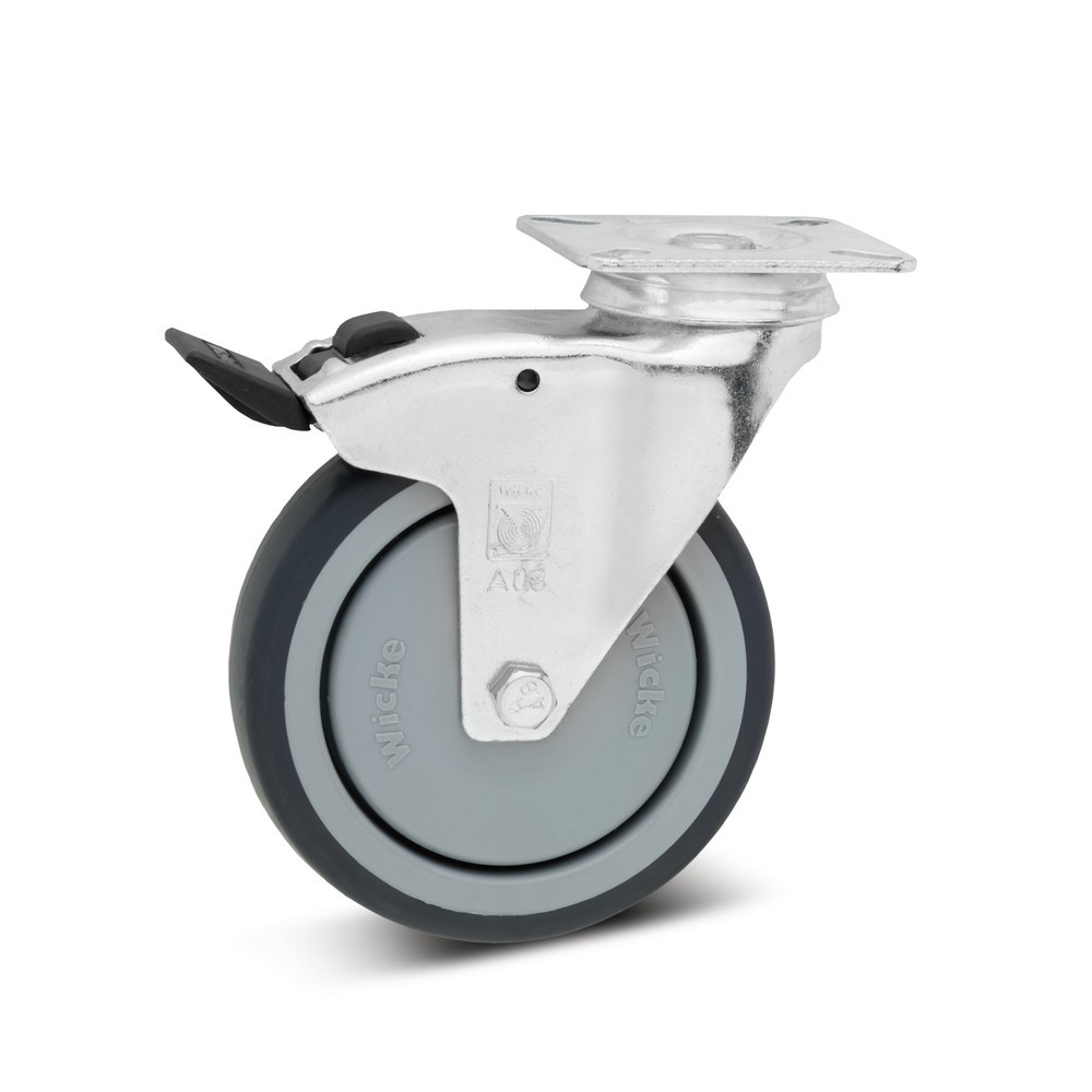 Product afbeelding: Apparaatwiel Wicke TPU, zwenkwiel, glijlager, incl. vastzetrem, Ø x breedte 75 x 30 mm, draagvermogen 75 kg