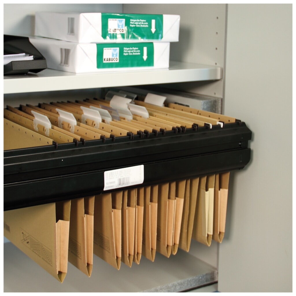 Hangmaplade incl. uitschuifgeleiders voor archief-/documentenkast, brandwerendheid 90 min., 1-vleugelig Product afbeelding: Hangmaplade incl. uitschuifgeleiders voor archief-/documentenkast, brandwerendheid 90 min., 1-vleugelig