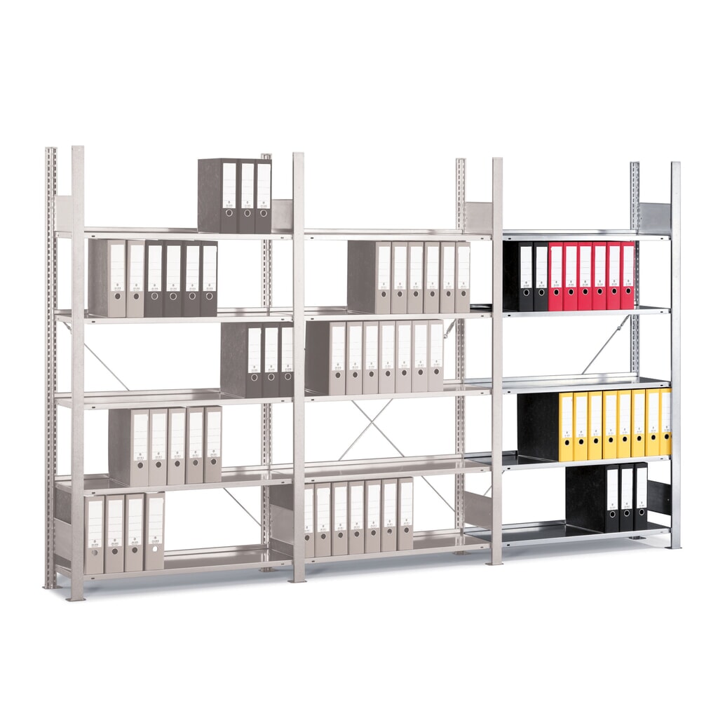 Archiefstelling META, AV, eenzijdig, zonder afdekbord, FL 80 kg, lichtgrijs, hxbxd 1.850 x 750 x 300 mm Product afbeelding: Archiefstelling META, AV, eenzijdig, zonder afdekbord, FL 80 kg, lichtgrijs, hxbxd 1.850 x 750 x 300 mm