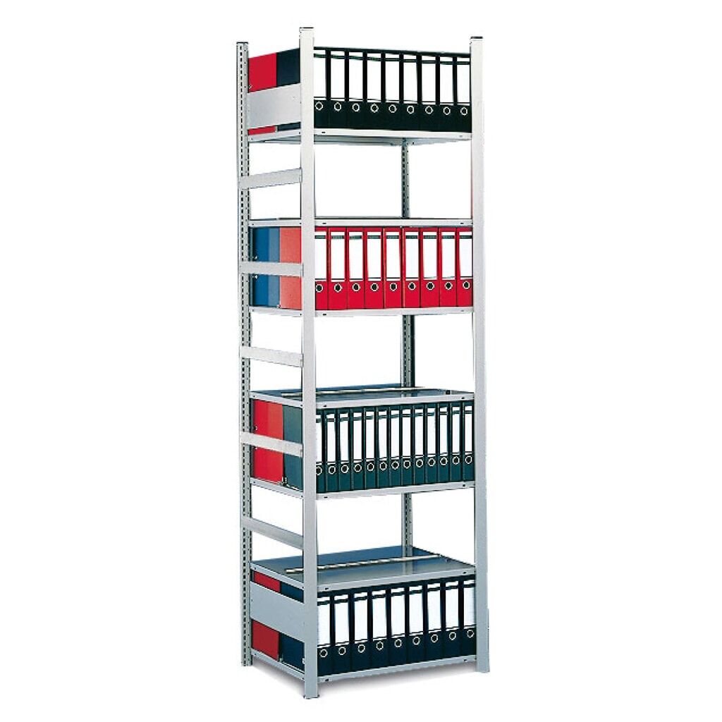Archiefstelling META, BV, dubbelzijdig, zonder afdekbord, FL 80 kg, lichtgrijs, hxbxd 1.850 x 750 x 600 mm Product afbeelding: Archiefstelling META, BV, dubbelzijdig, zonder afdekbord, FL 80 kg, lichtgrijs, hxbxd 1.850 x 750 x 600 mm