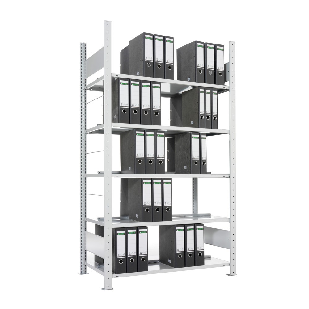 Product afbeelding: Archiefstelling META, BV, dubbelzijdig, zonder afdekbord, FL 80 kg, verzinkt, hxbxd 1.850 x 750 x 600 mm