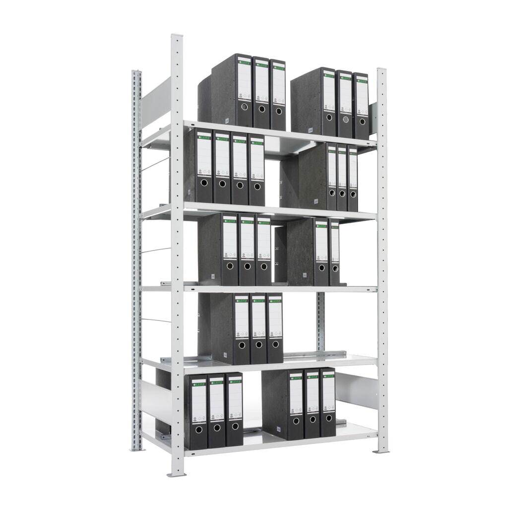 Product afbeelding: Archiefstelling META, BV, dubbelzijdig, zonder afdekbord, FL 80 kg, verzinkt, hxbxd 1.850 x 750 x 600 mm