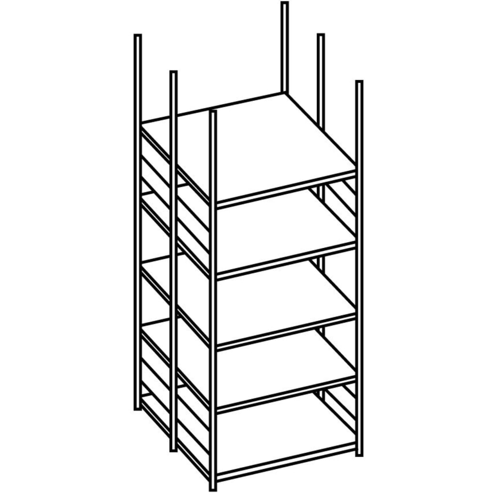 Archiefstelling META, BV, dubbelzijdig, zonder afdekbord, FL 80 kg, verzinkt, hxbxd 2.500 x 750 x 600 mm Productafbeelding nr. 3: Archiefstelling META, BV, dubbelzijdig, zonder afdekbord, FL 80 kg, verzinkt, hxbxd 2.500 x 750 x 600 mm