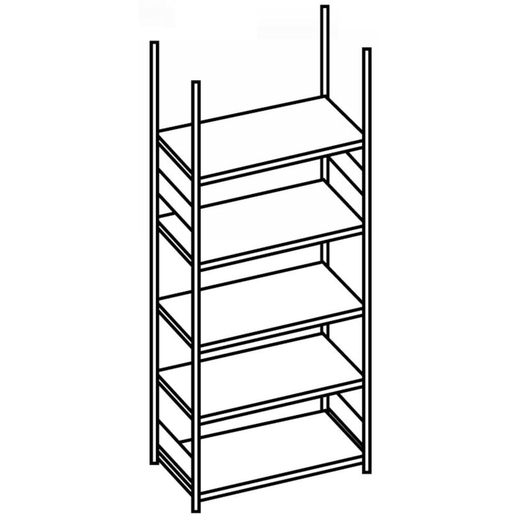 Archiefstelling META, BV, eenzijdig, zonder afdekbord, FL 80 kg, verzinkt, hxbxd 1.850 x 1.250 x 300 mm Productafbeelding nr. 2: Archiefstelling META, BV, eenzijdig, zonder afdekbord, FL 80 kg, verzinkt, hxbxd 1.850 x 1.250 x 300 mm