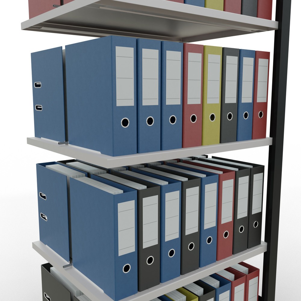 Productafbeelding nr. 3: Archiefstelling SCHULTE AV, dubbelzijdig, met middenaanslagen, VL 150 kg, zwart, hxbxd 1.800 x 750 x 600 mm