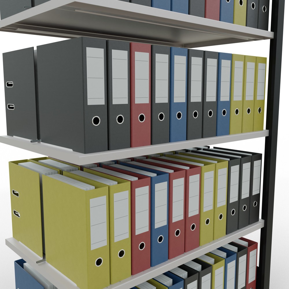 Productafbeelding nr. 3: Archiefstelling SCHULTE AV, dubbelzijdig, met middenaanslagen, VL 150 kg, zwart, hxbxd 1.800 x 1.000 x 600 mm