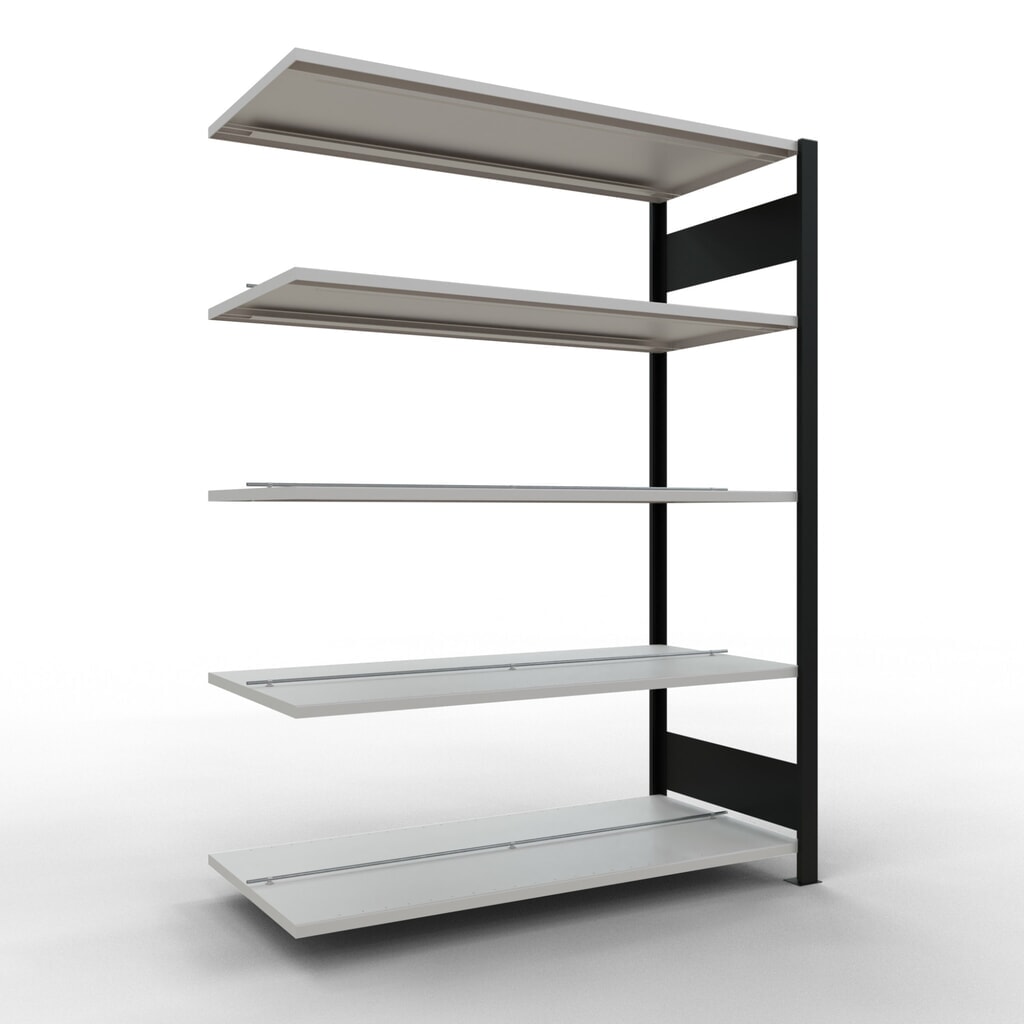 Product afbeelding: Archiefstelling SCHULTE AV, dubbelzijdig, met middenaanslagen, VL 150 kg, zwart, hxbxd 1.800 x 1.300 x 600 mm