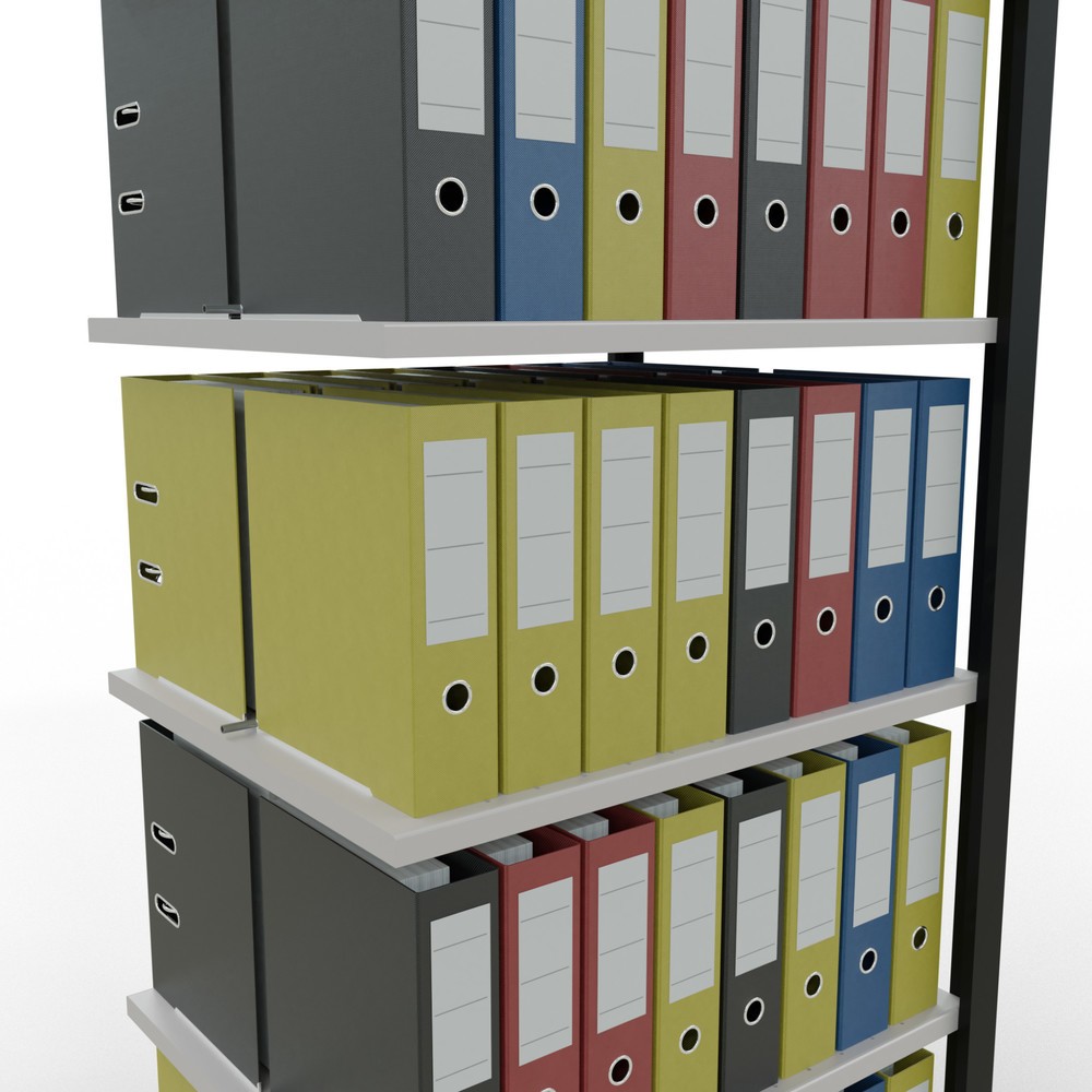 Productafbeelding nr. 3: Archiefstelling SCHULTE AV, dubbelzijdig, met middenaanslagen, VL 150 kg, zwart, hxbxd 2.000 x 750 x 600 mm