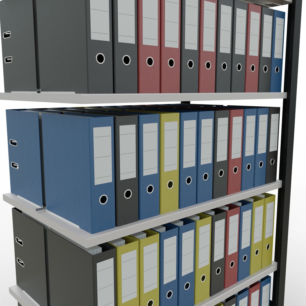 Productafbeelding nr. 3: Archiefstelling SCHULTE AV, dubbelzijdig, met middenaanslagen, VL 150 kg, zwart, hxbxd 2.000 x 1.000 x 600 mm