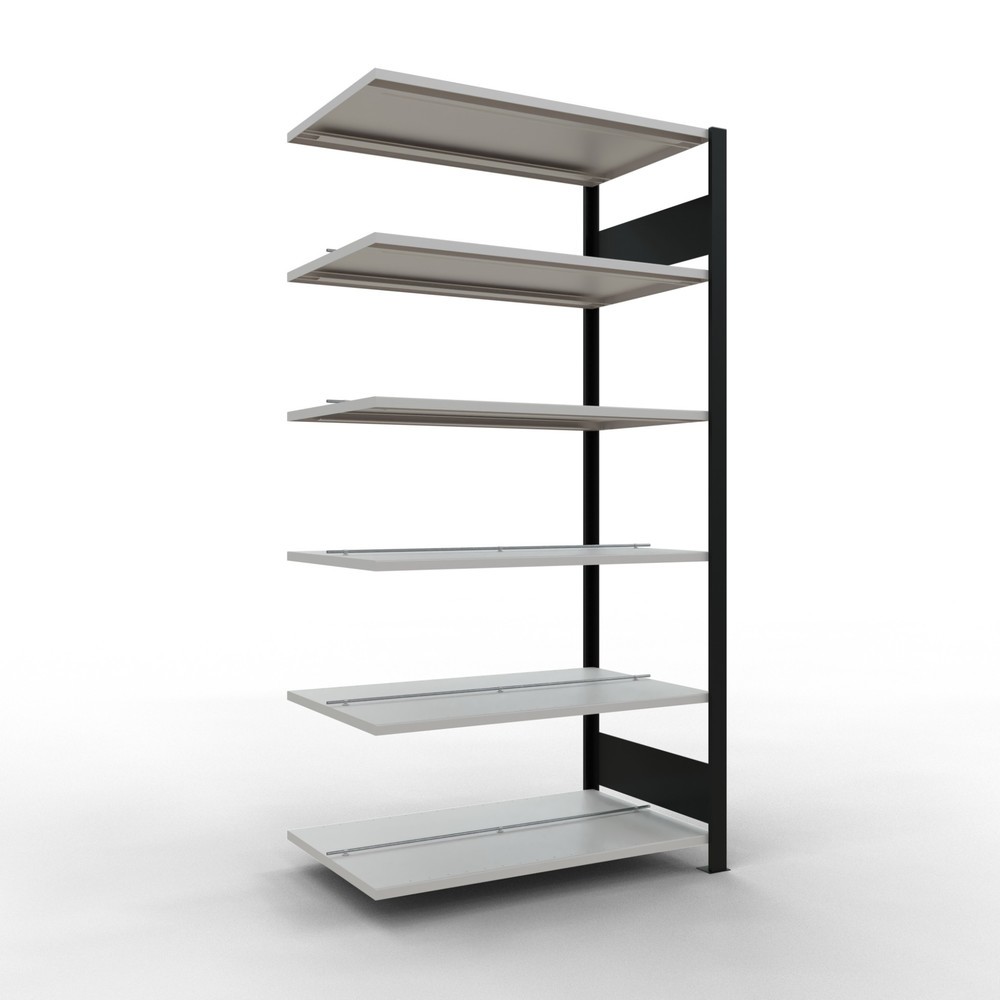 Product afbeelding: Archiefstelling SCHULTE AV, dubbelzijdig, met middenaanslagen, VL 150 kg, zwart, hxbxd 2.000 x 1.000 x 600 mm