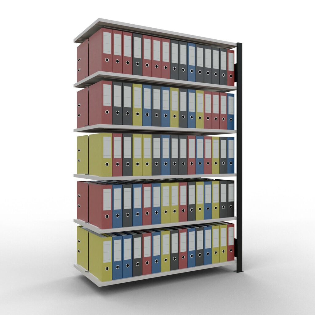 Archiefstelling SCHULTE AV, dubbelzijdig, met middenaanslagen, VL 150 kg, zwart, hxbxd 2.000 x 1.300 x 600 mm Productafbeelding nr. 2: Archiefstelling SCHULTE AV, dubbelzijdig, met middenaanslagen, VL 150 kg, zwart, hxbxd 2.000 x 1.300 x 600 mm