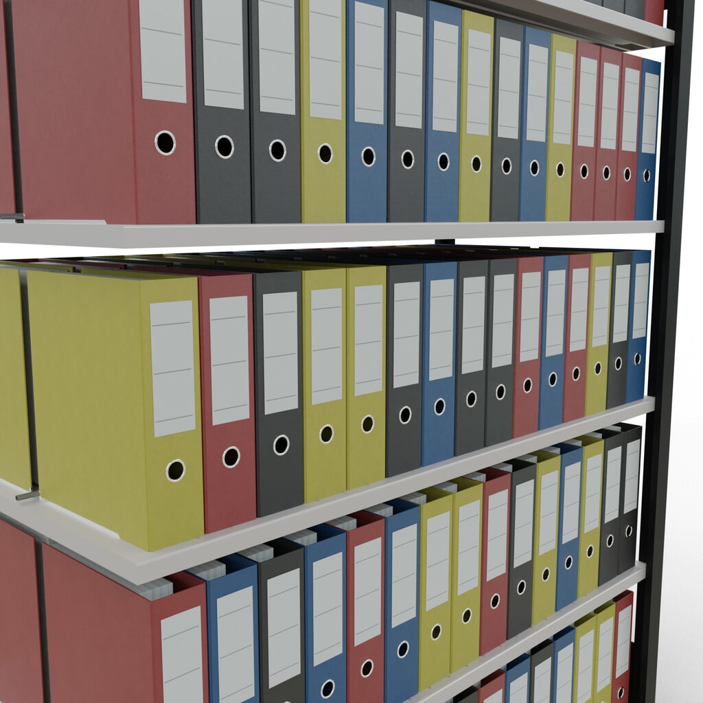 Productafbeelding nr. 3: Archiefstelling SCHULTE AV, dubbelzijdig, met middenaanslagen, VL 150 kg, zwart, hxbxd 2.000 x 1.300 x 600 mm