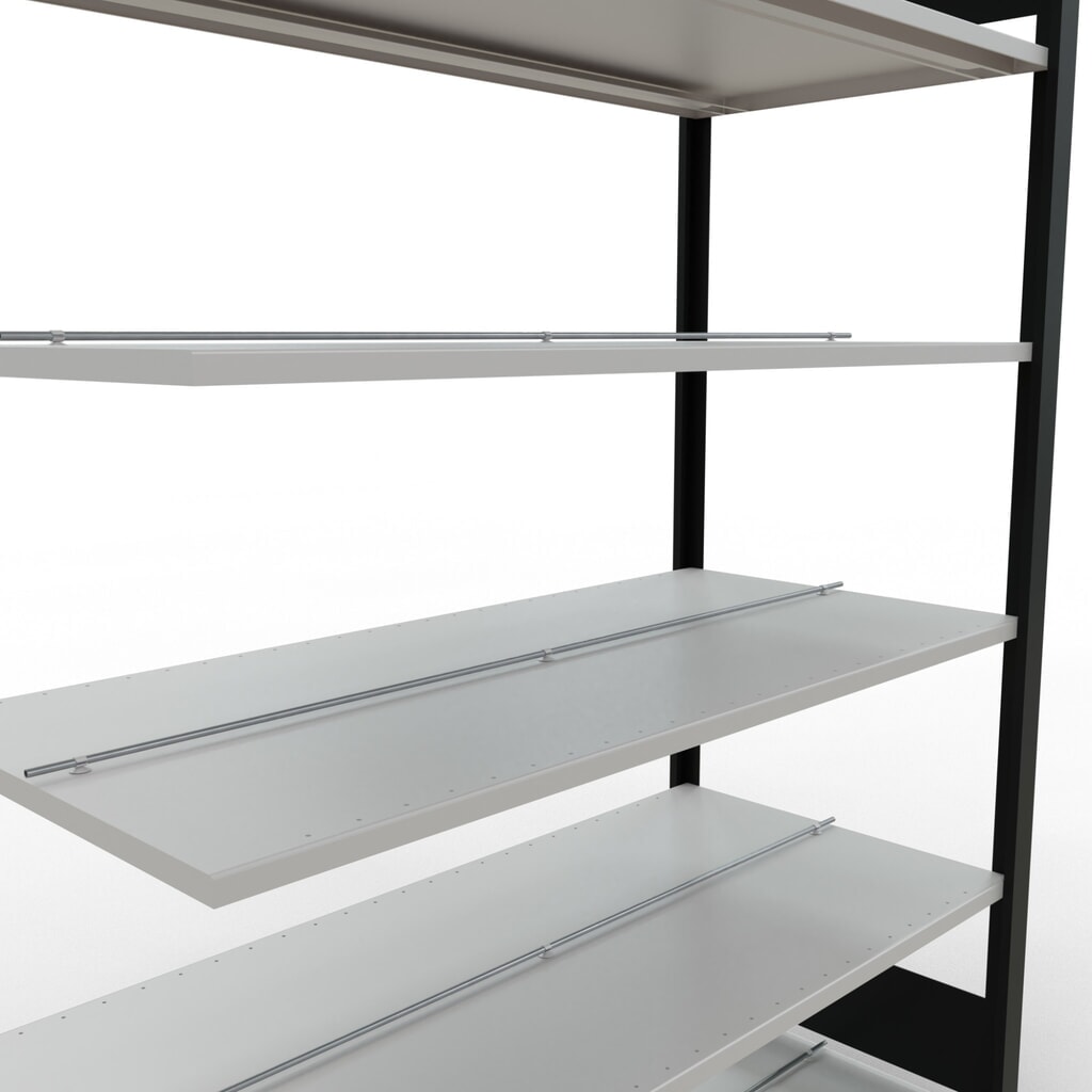 Archiefstelling SCHULTE AV, dubbelzijdig, met middenaanslagen, VL 150 kg, zwart, hxbxd 2.000 x 1.300 x 600 mm Productafbeelding nr. 4: Archiefstelling SCHULTE AV, dubbelzijdig, met middenaanslagen, VL 150 kg, zwart, hxbxd 2.000 x 1.300 x 600 mm