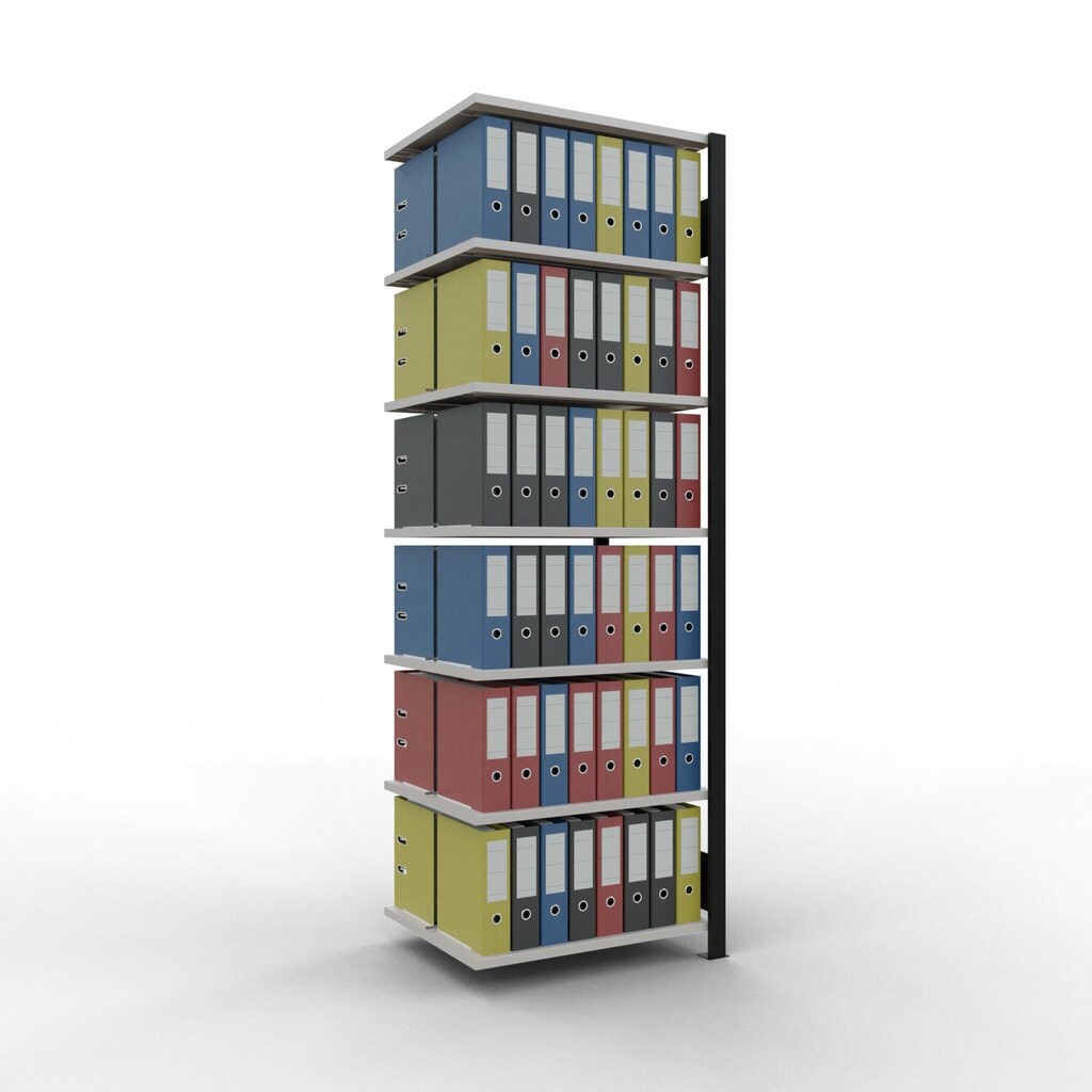 Archiefstelling SCHULTE AV, dubbelzijdig, met middenaanslagen, VL 150 kg, zwart, hxbxd 2.300 x 750 x 600 mm Productafbeelding nr. 2: Archiefstelling SCHULTE AV, dubbelzijdig, met middenaanslagen, VL 150 kg, zwart, hxbxd 2.300 x 750 x 600 mm