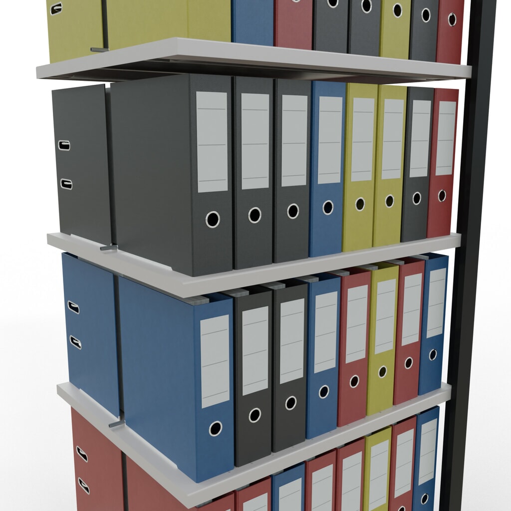 Productafbeelding nr. 3: Archiefstelling SCHULTE AV, dubbelzijdig, met middenaanslagen, VL 150 kg, zwart, hxbxd 2.300 x 750 x 600 mm