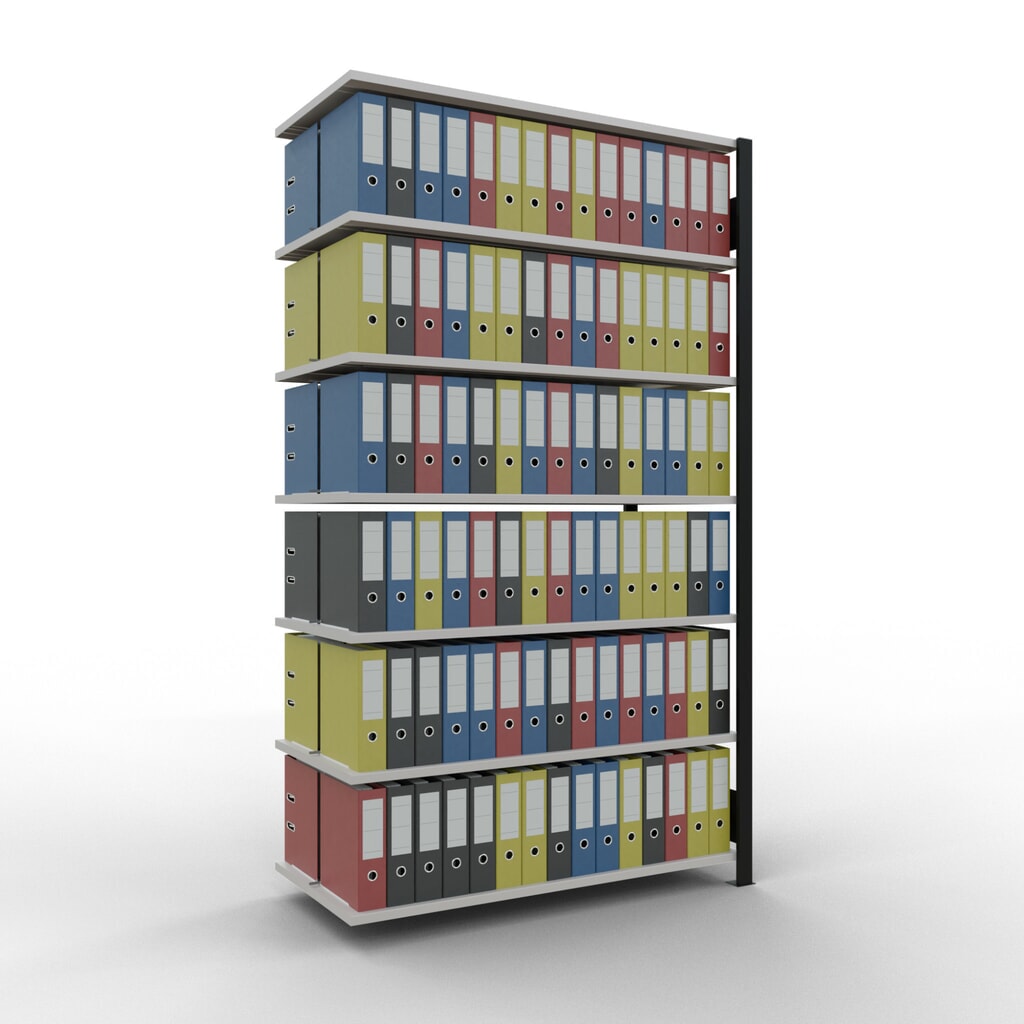 Archiefstelling SCHULTE AV, dubbelzijdig, met middenaanslagen, VL 150 kg, zwart, hxbxd 2.300 x 1.300 x 600 mm Productafbeelding nr. 2: Archiefstelling SCHULTE AV, dubbelzijdig, met middenaanslagen, VL 150 kg, zwart, hxbxd 2.300 x 1.300 x 600 mm
