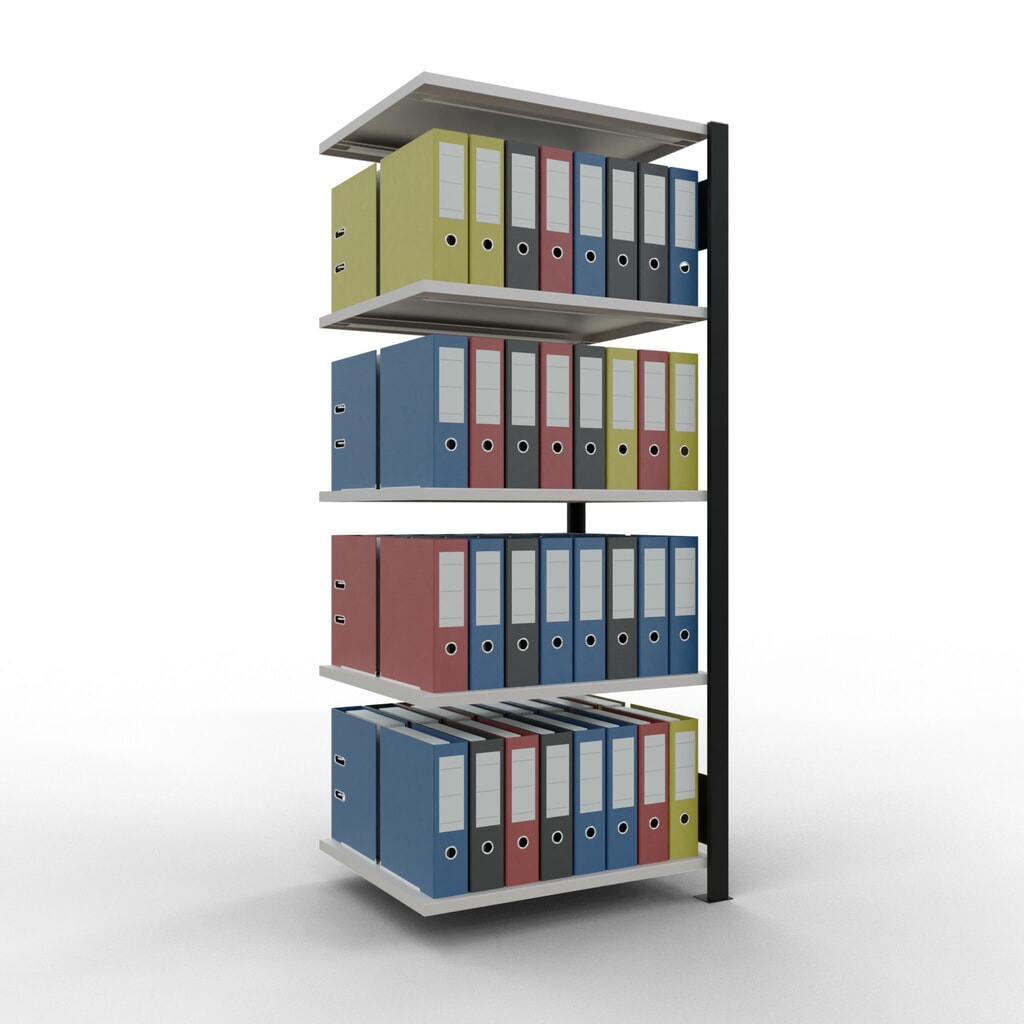 Archiefstelling SCHULTE AV, dubbelzijdig, zonder middenaanslagen, VL 150 kg, zwart, hxbxd 1.800 x 750 x 600 mm Productafbeelding nr. 2: Archiefstelling SCHULTE AV, dubbelzijdig, zonder middenaanslagen, VL 150 kg, zwart, hxbxd 1.800 x 750 x 600 mm