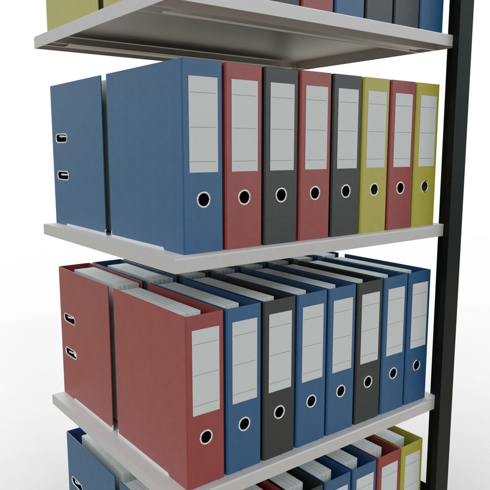 Productafbeelding nr. 3: Archiefstelling SCHULTE AV, dubbelzijdig, zonder middenaanslagen, VL 150 kg, zwart, hxbxd 1.800 x 750 x 600 mm