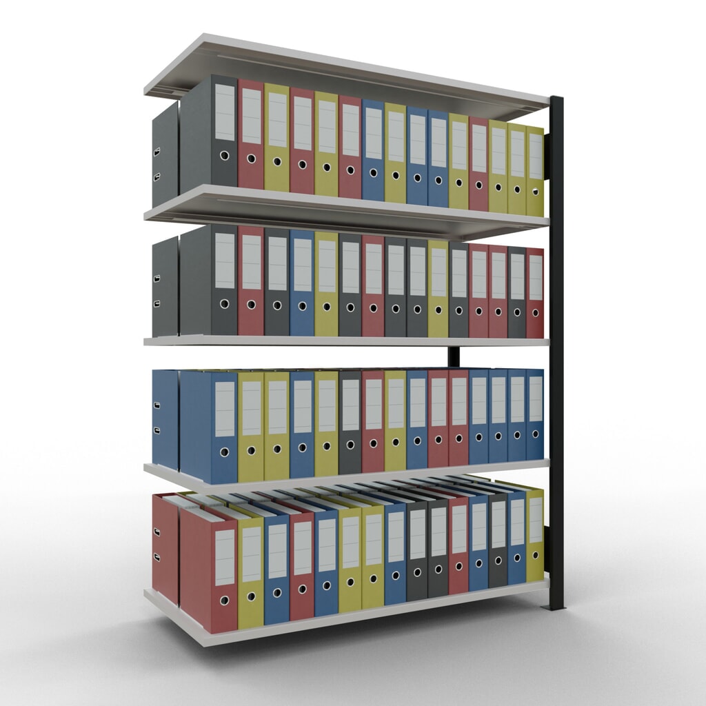 Archiefstelling SCHULTE AV, dubbelzijdig, zonder middenaanslagen, VL 150 kg, zwart, hxbxd 1.800 x 1.300 x 600 mm Productafbeelding nr. 2: Archiefstelling SCHULTE AV, dubbelzijdig, zonder middenaanslagen, VL 150 kg, zwart, hxbxd 1.800 x 1.300 x 600 mm