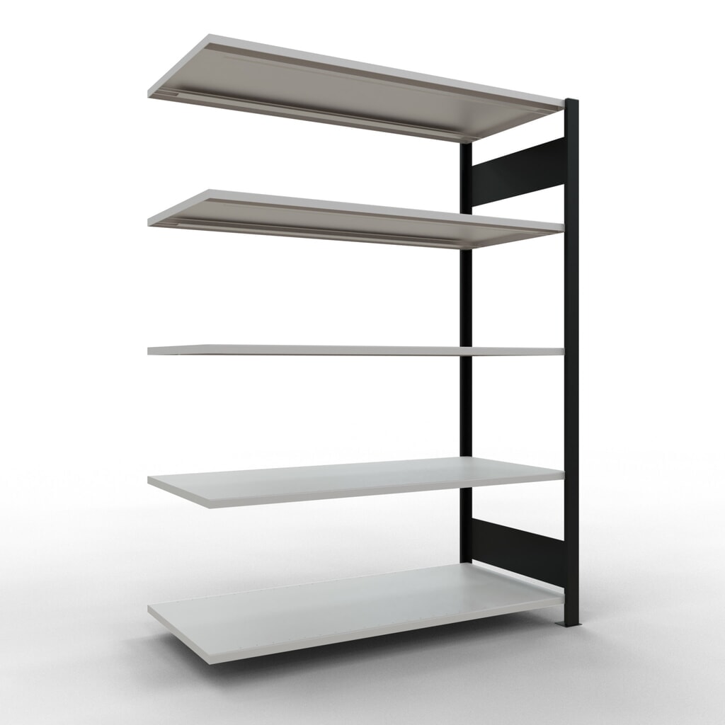 Product afbeelding: Archiefstelling SCHULTE AV, dubbelzijdig, zonder middenaanslagen, VL 150 kg, zwart, hxbxd 1.800 x 1.300 x 600 mm