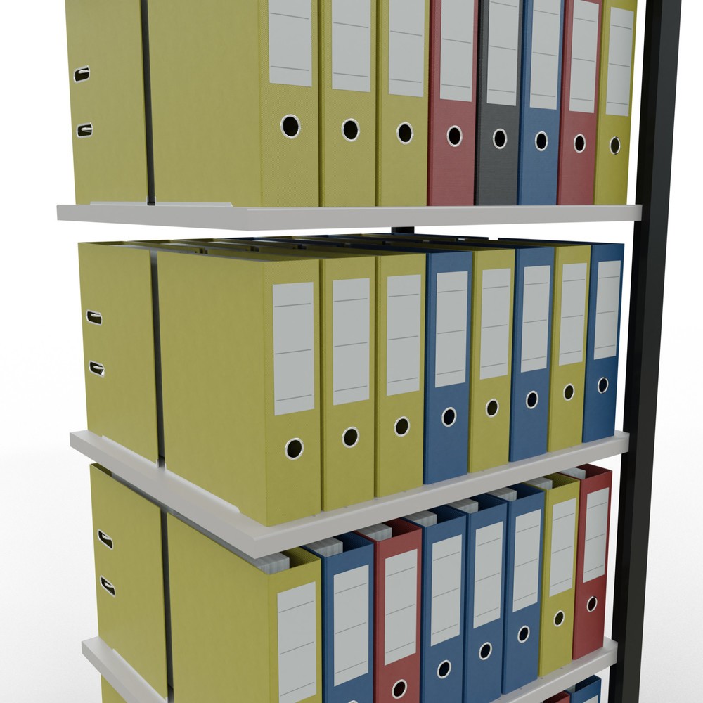 Productafbeelding nr. 3: Archiefstelling SCHULTE AV, dubbelzijdig, zonder middenaanslagen, VL 150 kg, zwart, hxbxd 2.000 x 750 x 600 mm