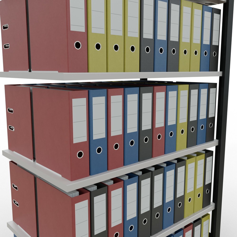 Productafbeelding nr. 3: Archiefstelling SCHULTE AV, dubbelzijdig, zonder middenaanslagen, VL 150 kg, zwart, hxbxd 2.000 x 1.000 x 600 mm