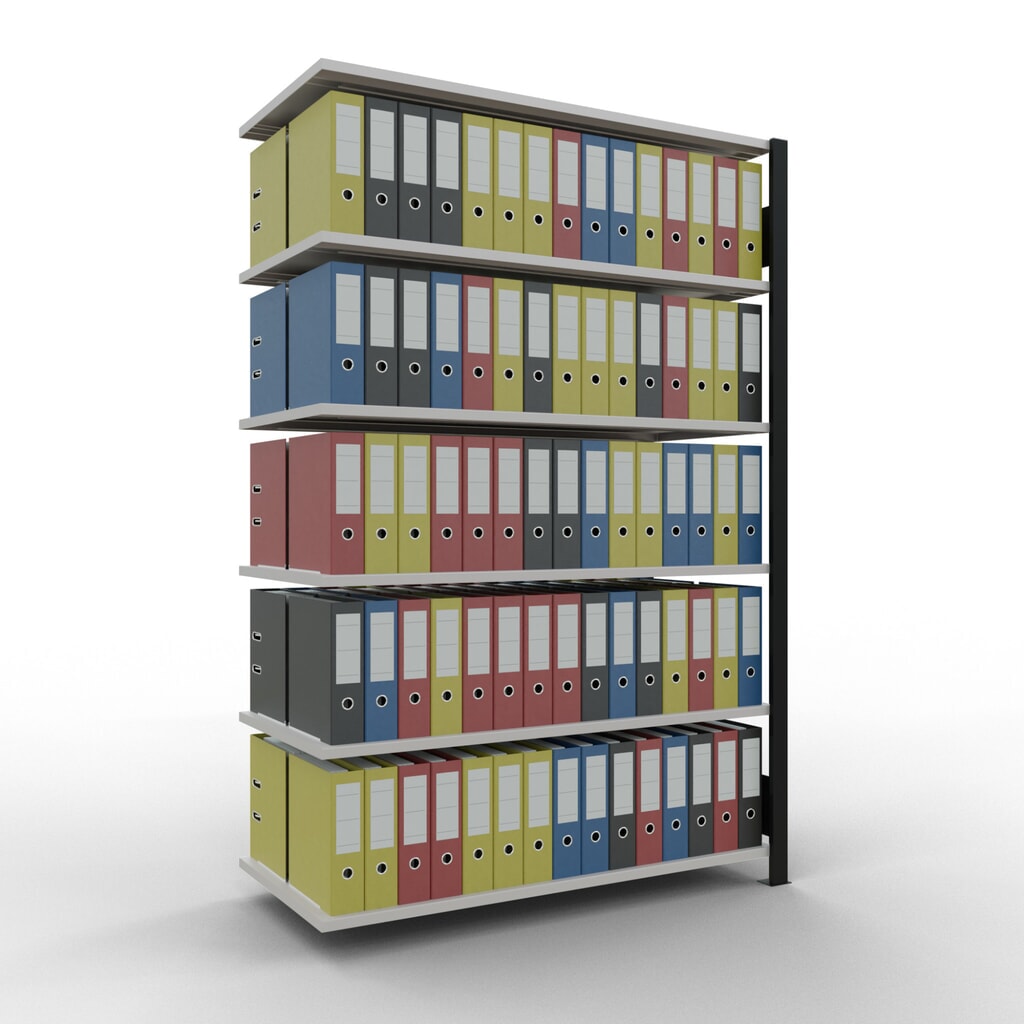 Archiefstelling SCHULTE AV, dubbelzijdig, zonder middenaanslagen, VL 150 kg, zwart, hxbxd 2.000 x 1.300 x 600 mm Productafbeelding nr. 2: Archiefstelling SCHULTE AV, dubbelzijdig, zonder middenaanslagen, VL 150 kg, zwart, hxbxd 2.000 x 1.300 x 600 mm