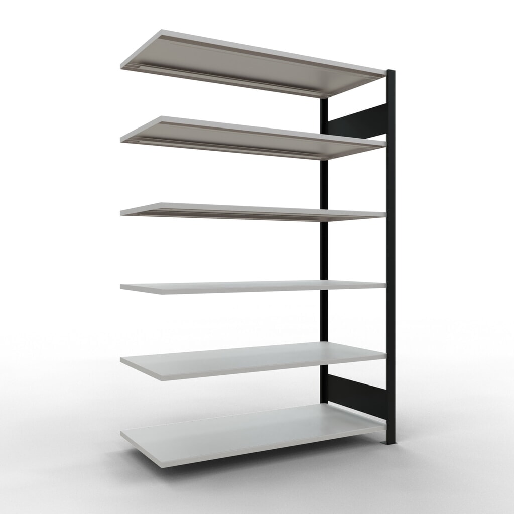 Product afbeelding: Archiefstelling SCHULTE AV, dubbelzijdig, zonder middenaanslagen, VL 150 kg, zwart, hxbxd 2.000 x 1.300 x 600 mm