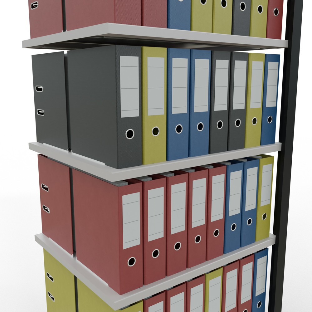 Productafbeelding nr. 3: Archiefstelling SCHULTE AV, dubbelzijdig, zonder middenaanslagen, VL 150 kg, zwart, hxbxd 2.300 x 750 x 600 mm