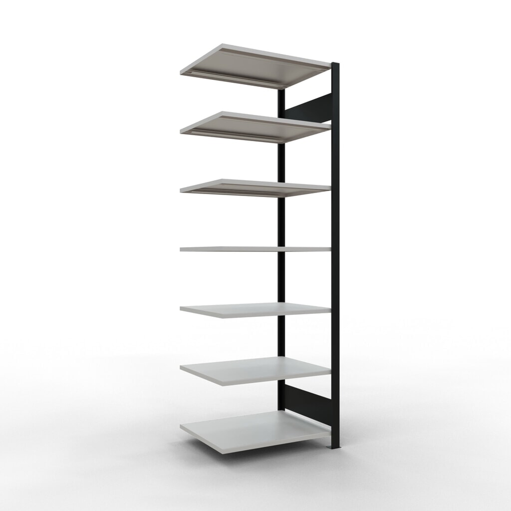 Product afbeelding: Archiefstelling SCHULTE AV, dubbelzijdig, zonder middenaanslagen, VL 150 kg, zwart, hxbxd 2.300 x 750 x 600 mm