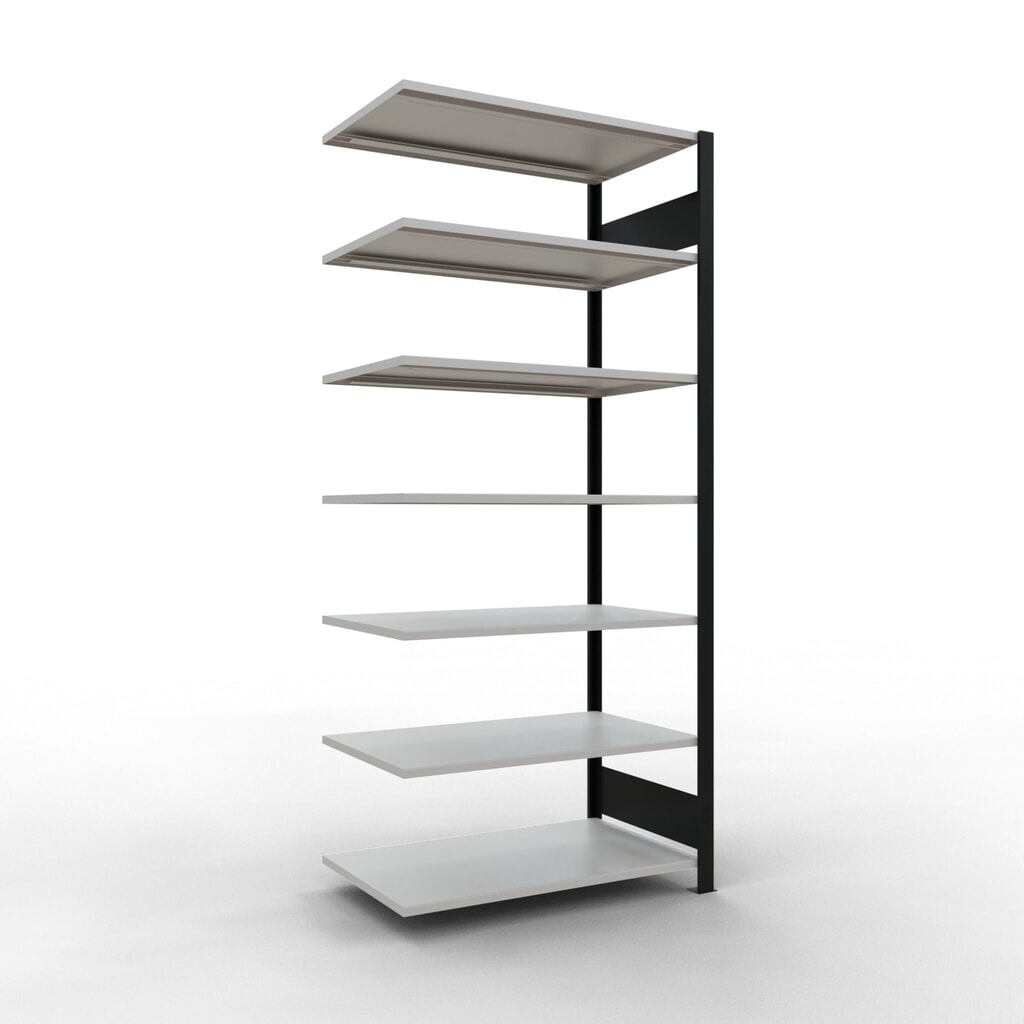 Archiefstelling SCHULTE AV, dubbelzijdig, zonder middenaanslagen, VL 150 kg, zwart, hxbxd 2.300 x 1.000 x 600 mm Product afbeelding: Archiefstelling SCHULTE AV, dubbelzijdig, zonder middenaanslagen, VL 150 kg, zwart, hxbxd 2.300 x 1.000 x 600 mm