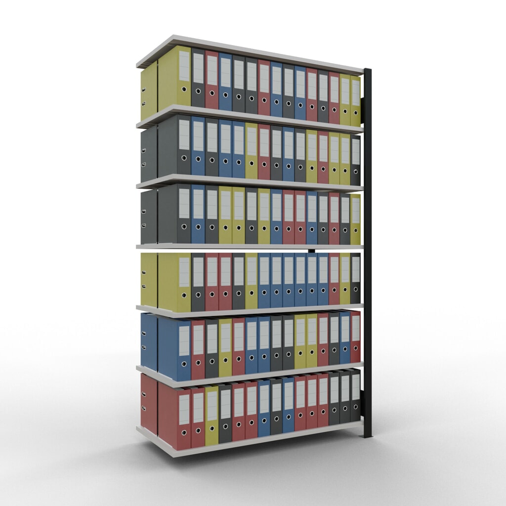 Archiefstelling SCHULTE AV, dubbelzijdig, zonder middenaanslagen, VL 150 kg, zwart, hxbxd 2.300 x 1.300 x 600 mm Productafbeelding nr. 2: Archiefstelling SCHULTE AV, dubbelzijdig, zonder middenaanslagen, VL 150 kg, zwart, hxbxd 2.300 x 1.300 x 600 mm