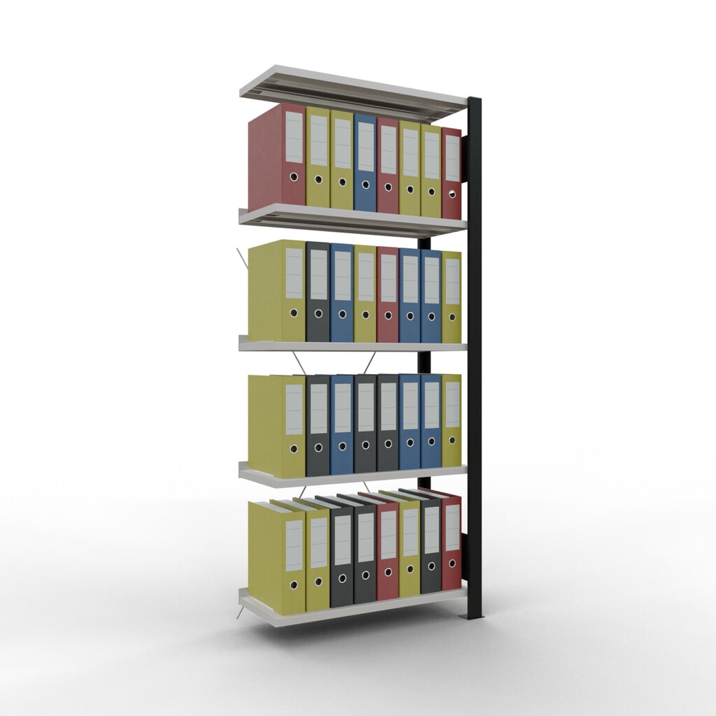Archiefstelling SCHULTE AV, eenzijdig, met eindaanslagen, VL 85 kg, zwart, hxbxd 1.800 x 750 x 300 mm Productafbeelding nr. 2: Archiefstelling SCHULTE AV, eenzijdig, met eindaanslagen, VL 85 kg, zwart, hxbxd 1.800 x 750 x 300 mm