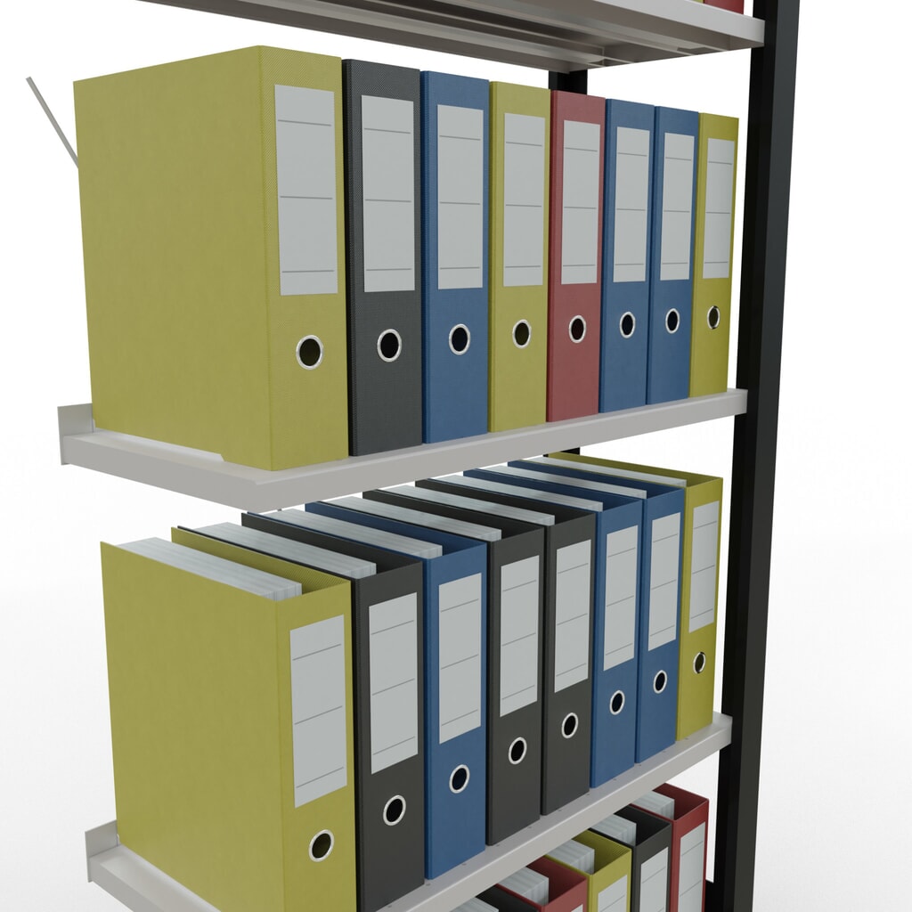 Productafbeelding nr. 3: Archiefstelling SCHULTE AV, eenzijdig, met eindaanslagen, VL 85 kg, zwart, hxbxd 1.800 x 750 x 300 mm