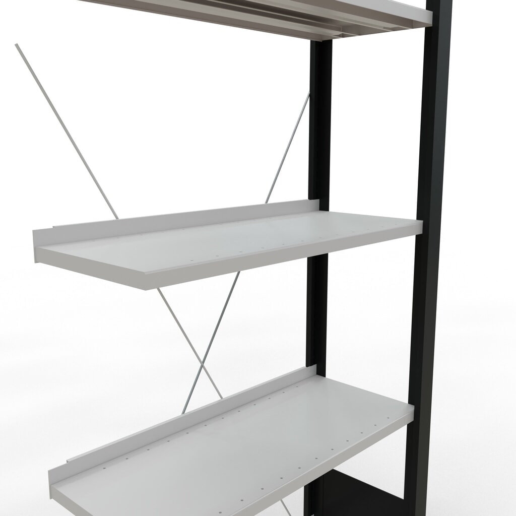 Productafbeelding nr. 4: Archiefstelling SCHULTE AV, eenzijdig, met eindaanslagen, VL 85 kg, zwart, hxbxd 1.800 x 750 x 300 mm
