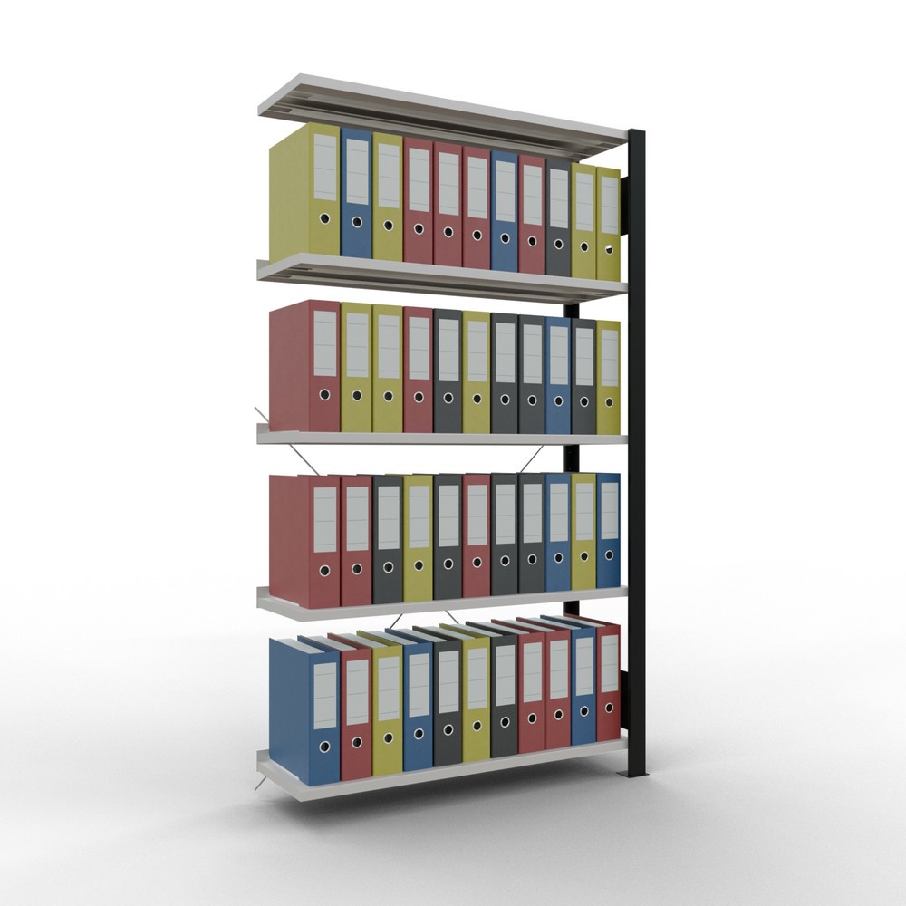 Productafbeelding nr. 2: Archiefstelling SCHULTE AV, eenzijdig, met eindaanslagen, VL 85 kg, zwart, hxbxd 1.800 x 1.000 x 300 mm