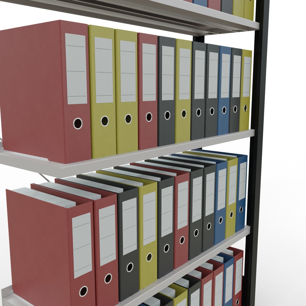 Productafbeelding nr. 3: Archiefstelling SCHULTE AV, eenzijdig, met eindaanslagen, VL 85 kg, zwart, hxbxd 1.800 x 1.000 x 300 mm