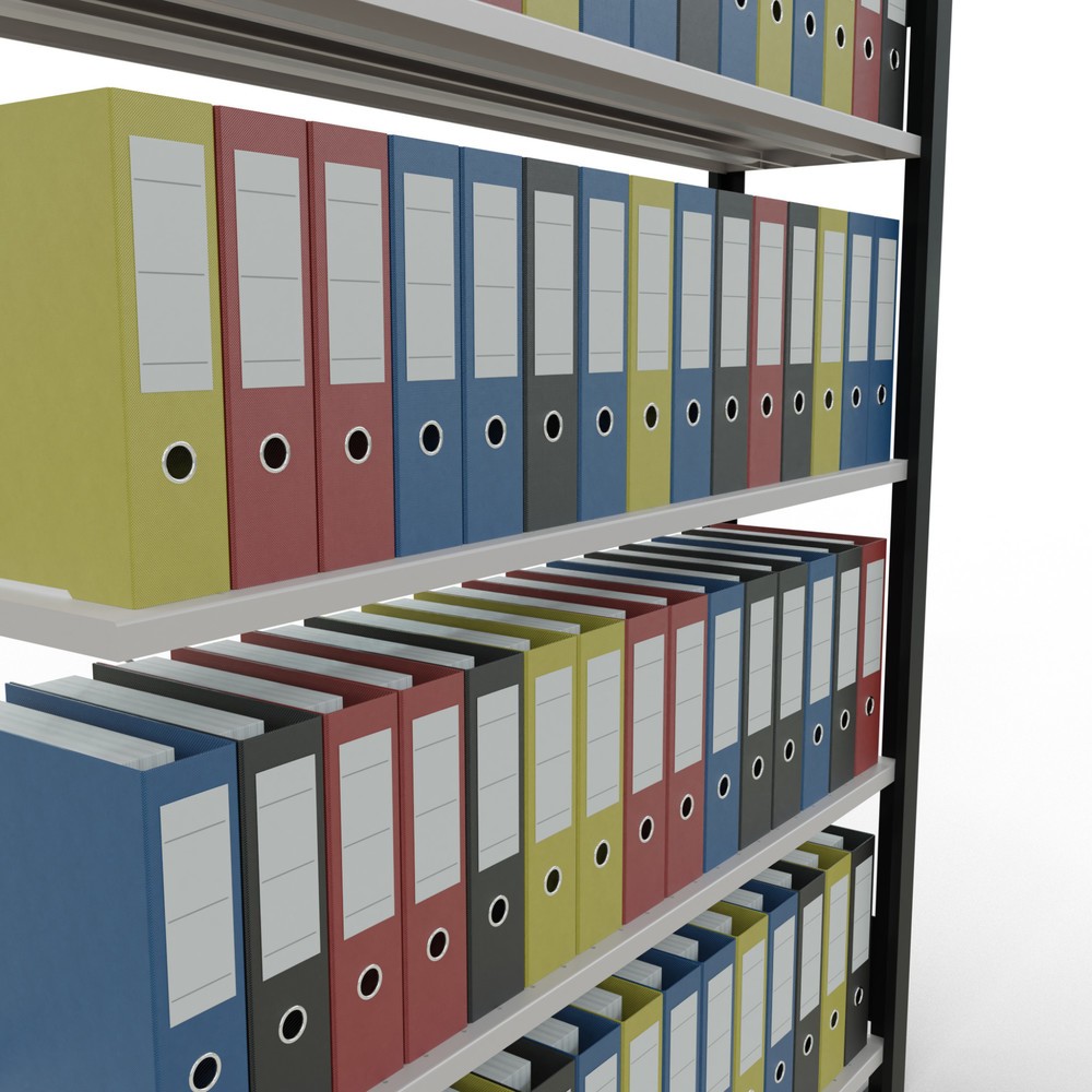 Productafbeelding nr. 3: Archiefstelling SCHULTE AV, eenzijdig, met eindaanslagen, VL 85 kg, zwart, hxbxd 1.800 x 1.300 x 300 mm