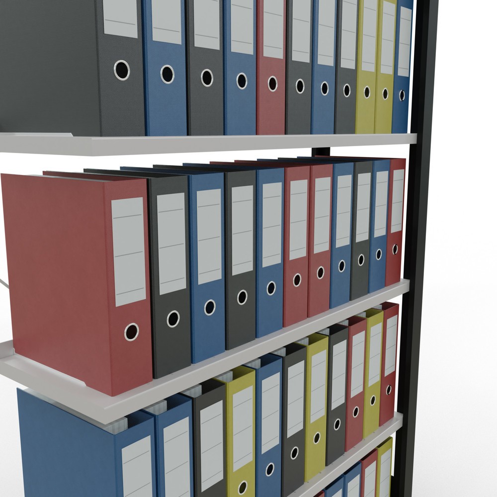 Productafbeelding nr. 3: Archiefstelling SCHULTE AV, eenzijdig, met eindaanslagen, VL 85 kg, zwart, hxbxd 2.000 x 1.000 x 300 mm