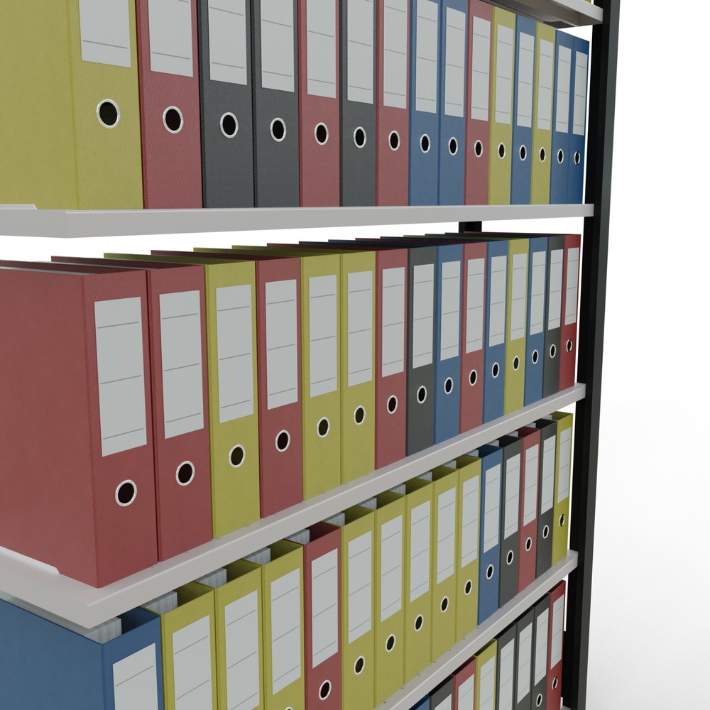 Productafbeelding nr. 3: Archiefstelling SCHULTE AV, eenzijdig, met eindaanslagen, VL 85 kg, zwart, hxbxd 2.000 x 1.300 x 300 mm