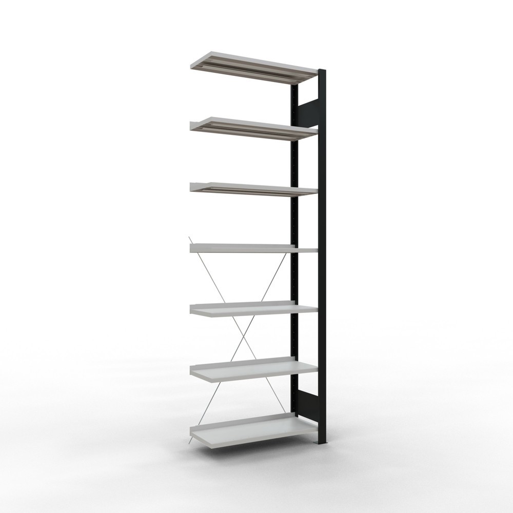 Productafbeelding nr. 1: Archiefstelling SCHULTE AV, eenzijdig, met eindaanslagen, VL 85 kg, zwart, hxbxd 2.300 x 750 x 300 mm