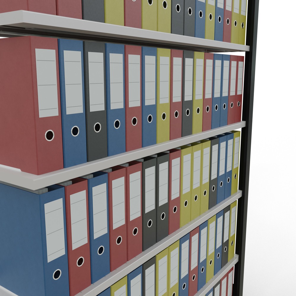 Productafbeelding nr. 3: Archiefstelling SCHULTE AV, eenzijdig, met eindaanslagen, VL 85 kg, zwart, hxbxd 2.300 x 1.300 x 300 mm