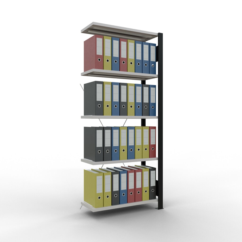 Archiefstelling SCHULTE AV, eenzijdig, zonder eindaanslagen, VL 85 kg, zwart, hxbxd 1.800 x 750 x 300 mm Productafbeelding nr. 3: Archiefstelling SCHULTE AV, eenzijdig, zonder eindaanslagen, VL 85 kg, zwart, hxbxd 1.800 x 750 x 300 mm
