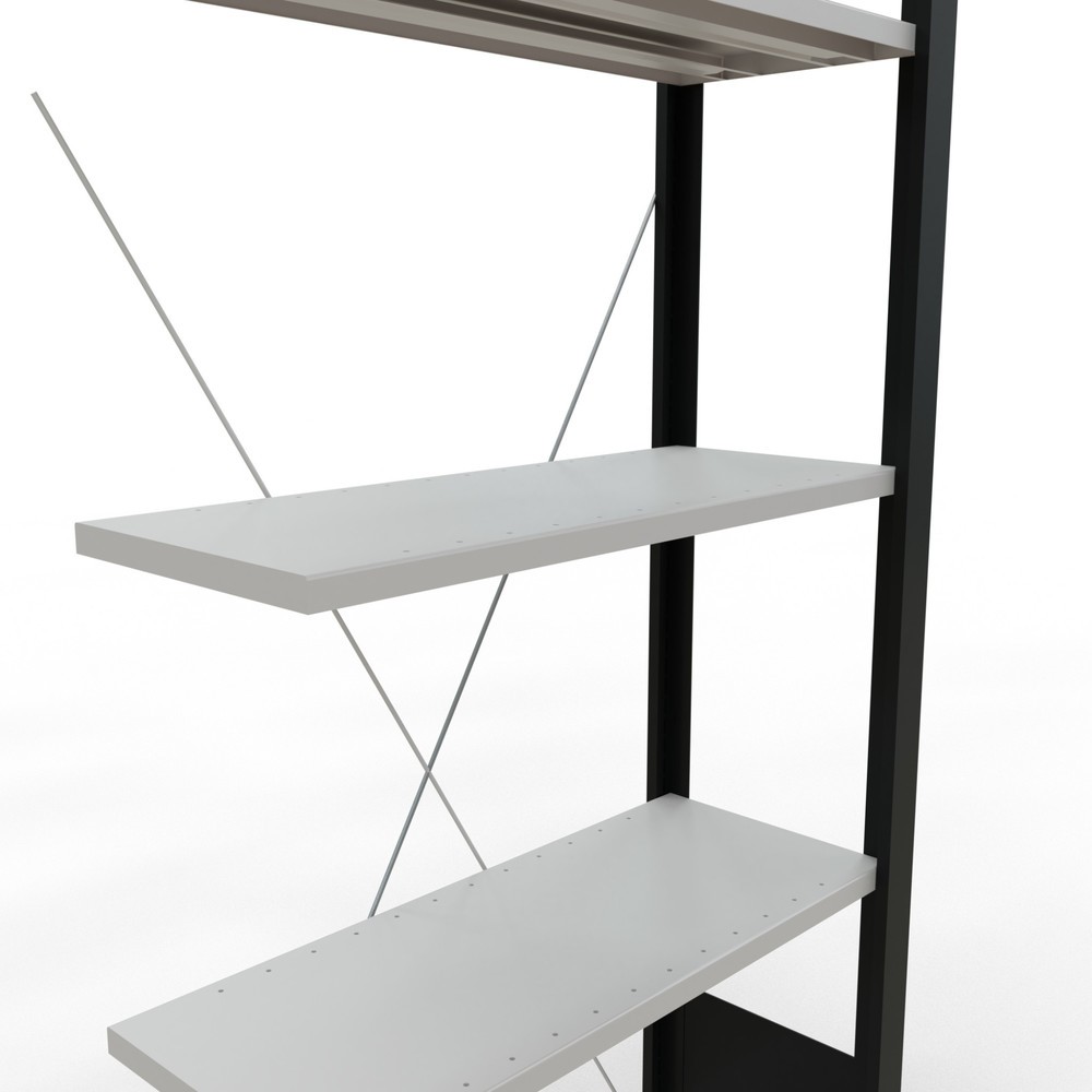 Product afbeelding: Archiefstelling SCHULTE AV, eenzijdig, zonder eindaanslagen, VL 85 kg, zwart, hxbxd 1.800 x 750 x 300 mm