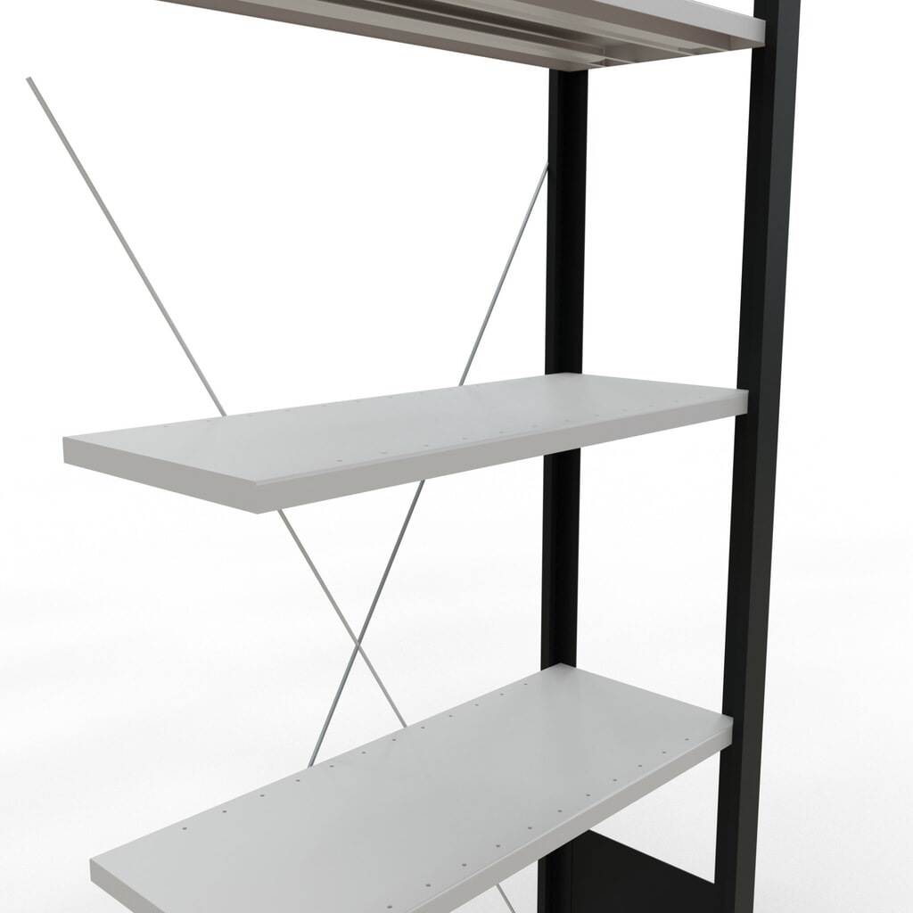 Product afbeelding: Archiefstelling SCHULTE AV, eenzijdig, zonder eindaanslagen, VL 85 kg, zwart, hxbxd 1.800 x 750 x 300 mm