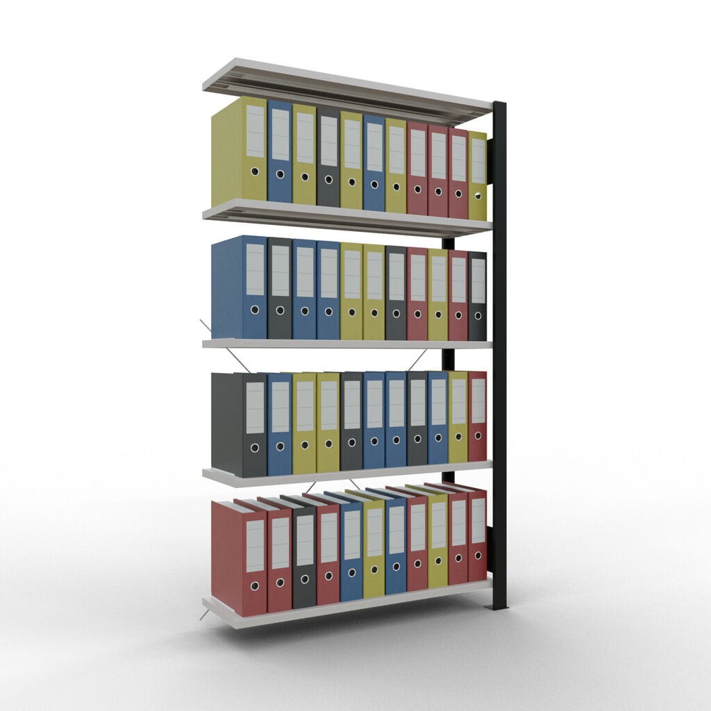 Productafbeelding nr. 2: Archiefstelling SCHULTE AV, eenzijdig, zonder eindaanslagen, VL 85 kg, zwart, hxbxd 1.800 x 1.000 x 300 mm