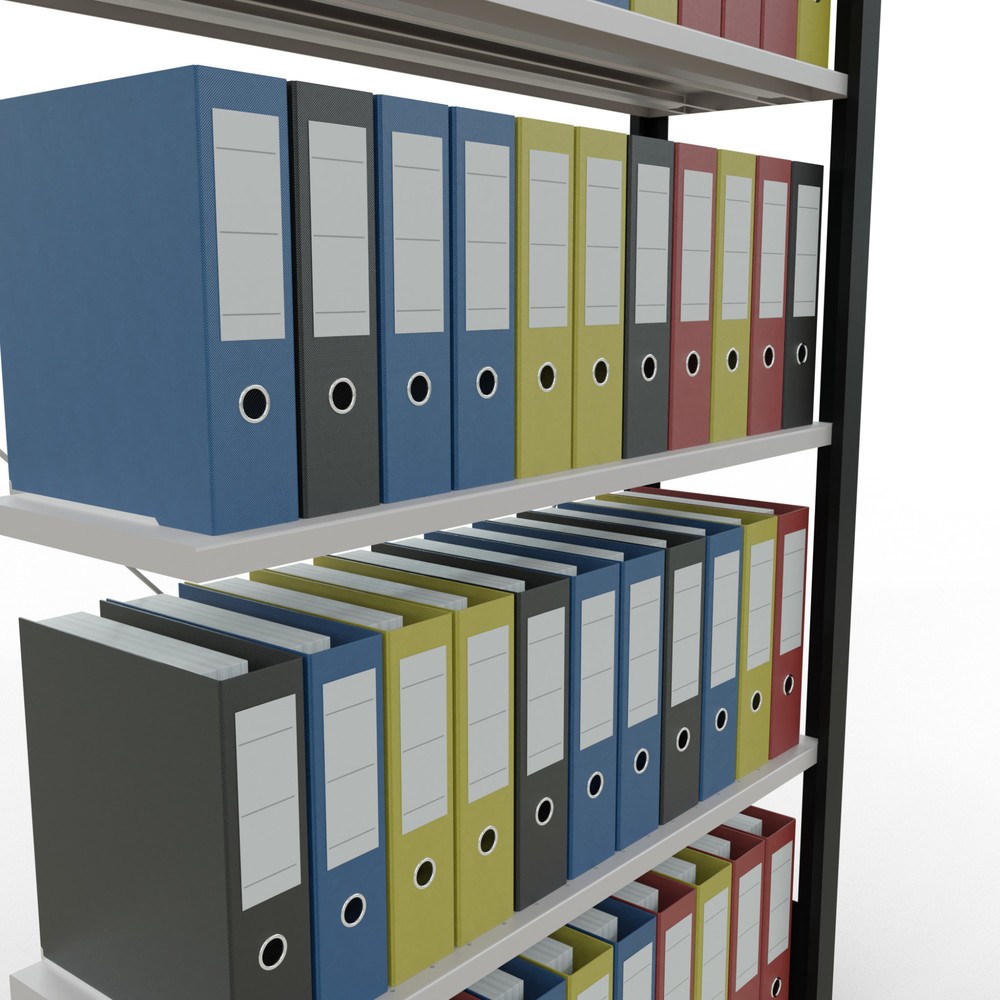 Productafbeelding nr. 3: Archiefstelling SCHULTE AV, eenzijdig, zonder eindaanslagen, VL 85 kg, zwart, hxbxd 1.800 x 1.000 x 300 mm