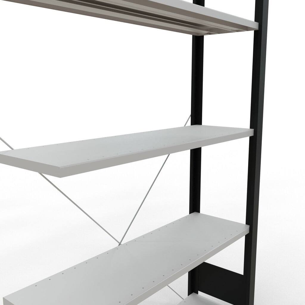 Productafbeelding nr. 4: Archiefstelling SCHULTE AV, eenzijdig, zonder eindaanslagen, VL 85 kg, zwart, hxbxd 1.800 x 1.000 x 300 mm