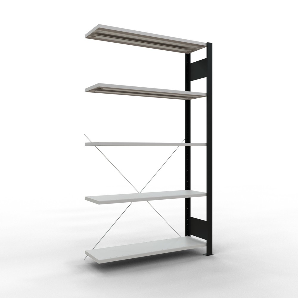 Product afbeelding: Archiefstelling SCHULTE AV, eenzijdig, zonder eindaanslagen, VL 85 kg, zwart, hxbxd 1.800 x 1.000 x 300 mm