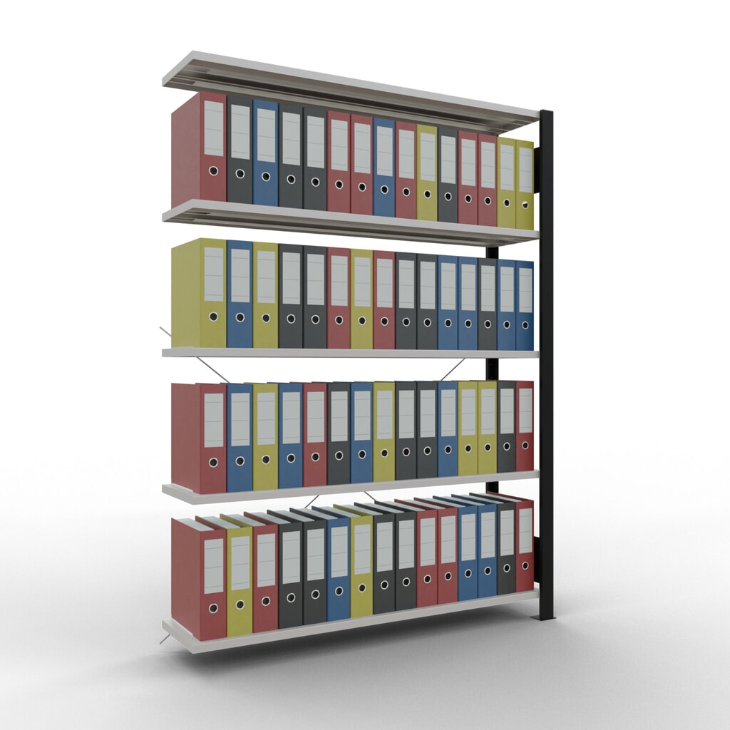 Archiefstelling SCHULTE AV, eenzijdig, zonder eindaanslagen, VL 85 kg, zwart, hxbxd 1.800 x 1.300 x 300 mm Productafbeelding nr. 2: Archiefstelling SCHULTE AV, eenzijdig, zonder eindaanslagen, VL 85 kg, zwart, hxbxd 1.800 x 1.300 x 300 mm